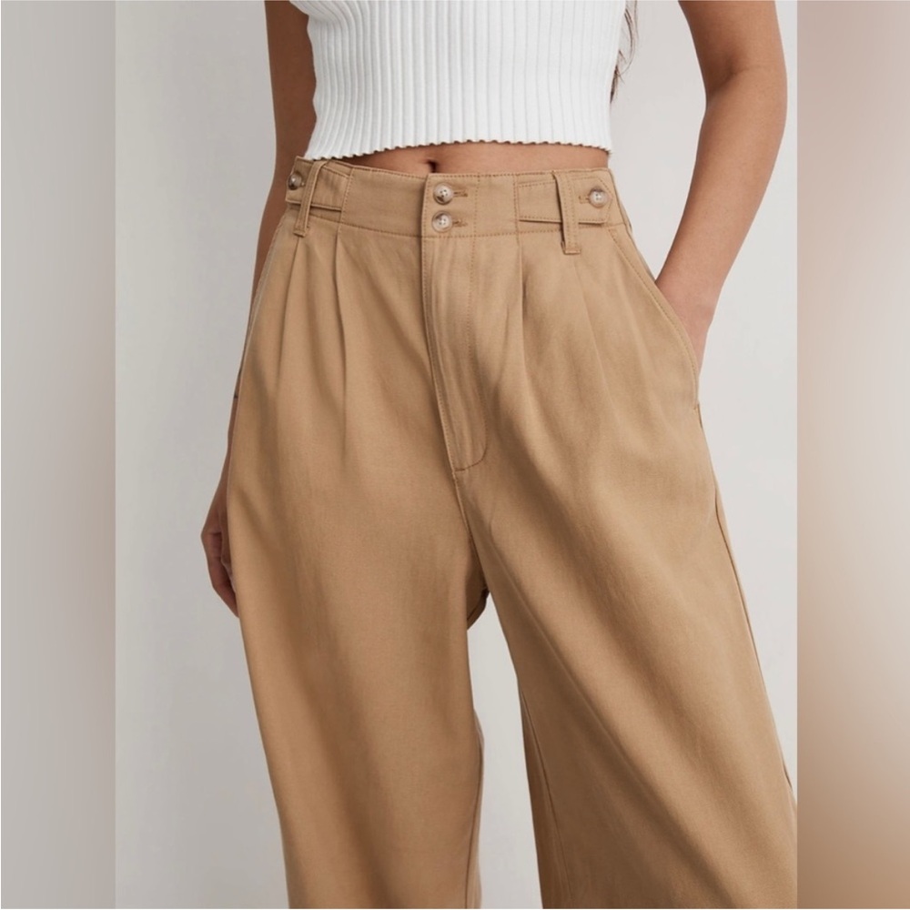 Madewell The Harlow Wide Leg Pant Acorn 2 Petite - Picture 4 of 11